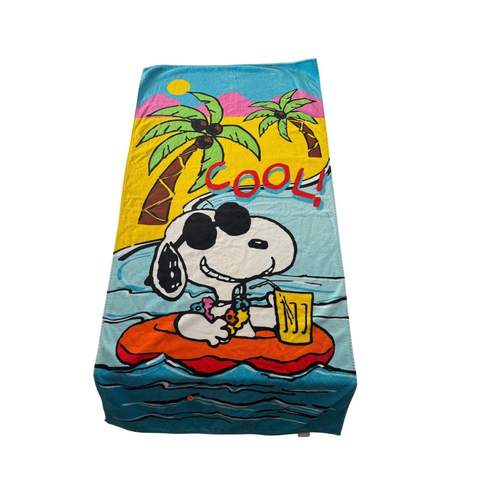 Jay Franco Peanuts Beach Towel Unisex OS Blue Excellent Joe Cool Snoopy Cotton